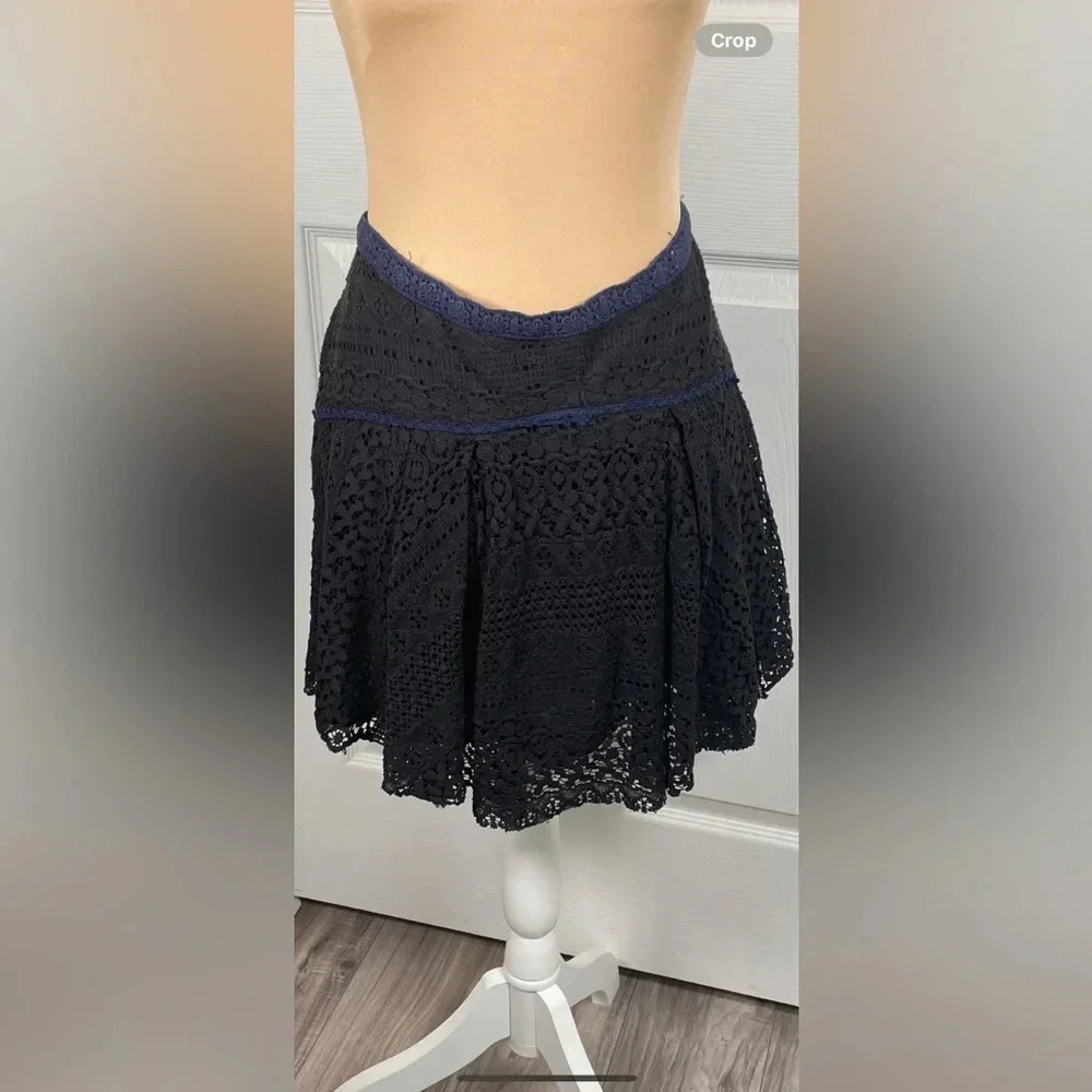 Free People Apple Of My‎ Eye Crochet Mini Skirt Size 10